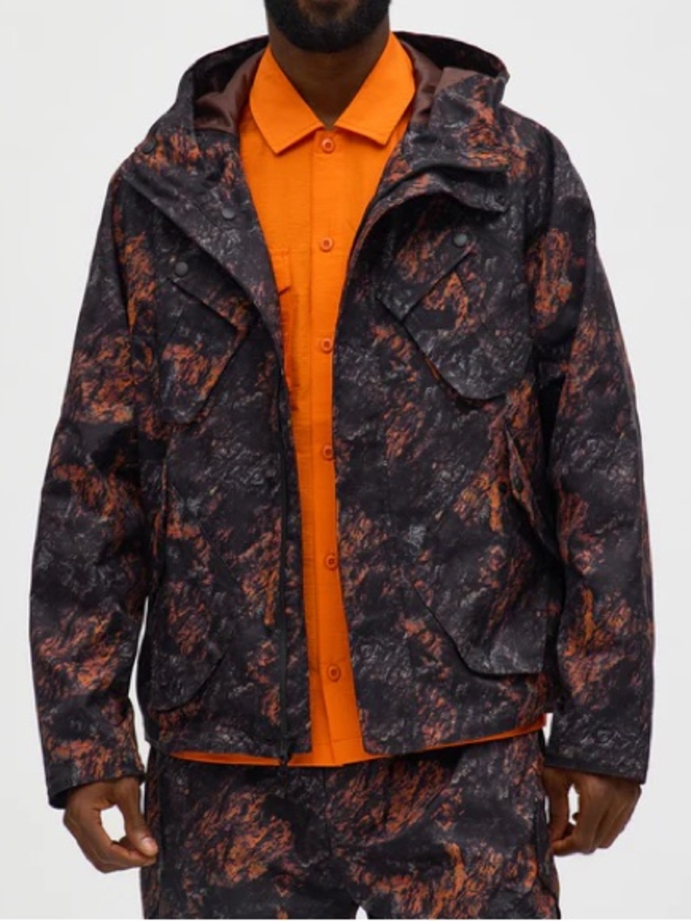 Fashion Nova - Relaxed Hooded Hittin' The Slopes Abstract Camo Tech Jacket Large